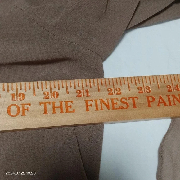 Umgee size Large Boho Peasant Sheer Brown Crochet Lace Top Blouse - Picture 9 of 10